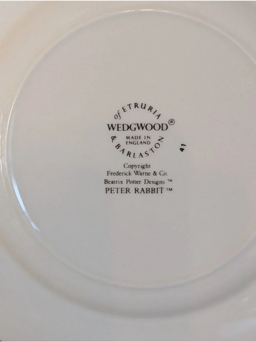 Vintage Wedgwood Beatrix Potter Peter Rabbit Nursery Plate 